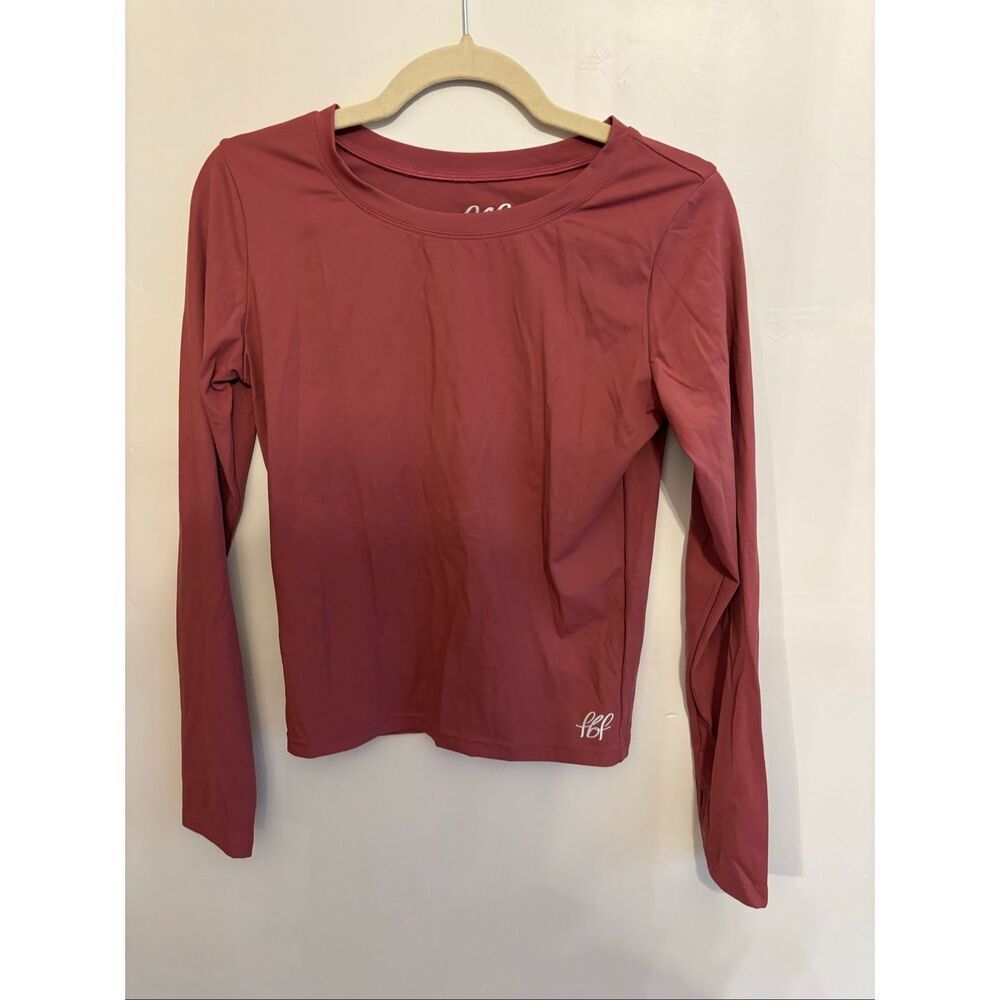 fbf Long Sleeve Pink Women Workout Top Medium